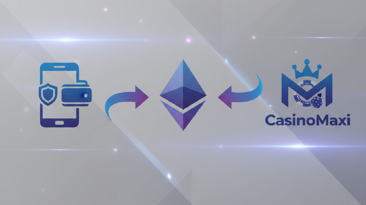 CasinoMaxi Ethereum yatırımı için adım adım transfer sürecini gösteren basit akış şeması.